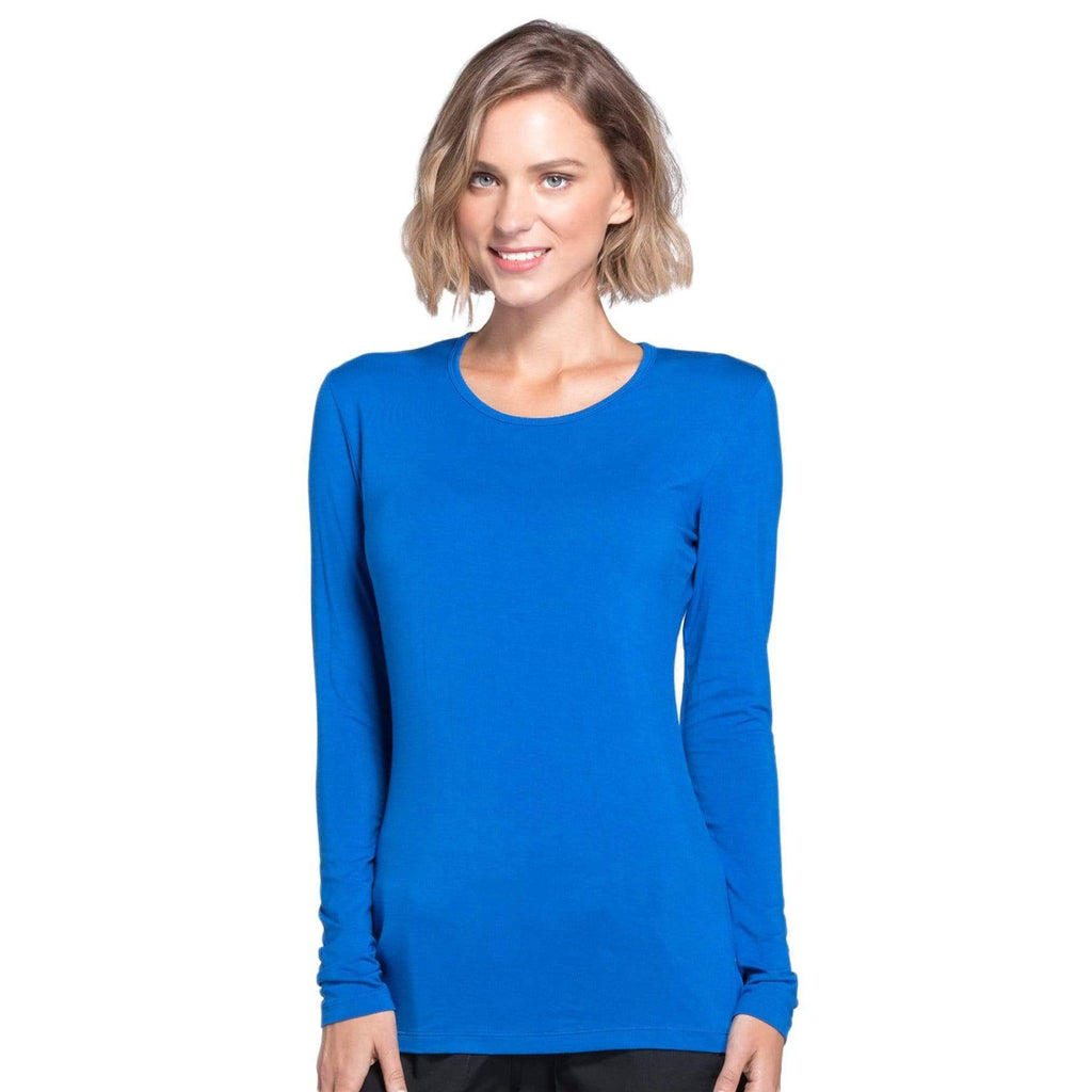 Cherokee Workwear 4881 Underscrubs Women's Long Sleeve Knit Tee Royal