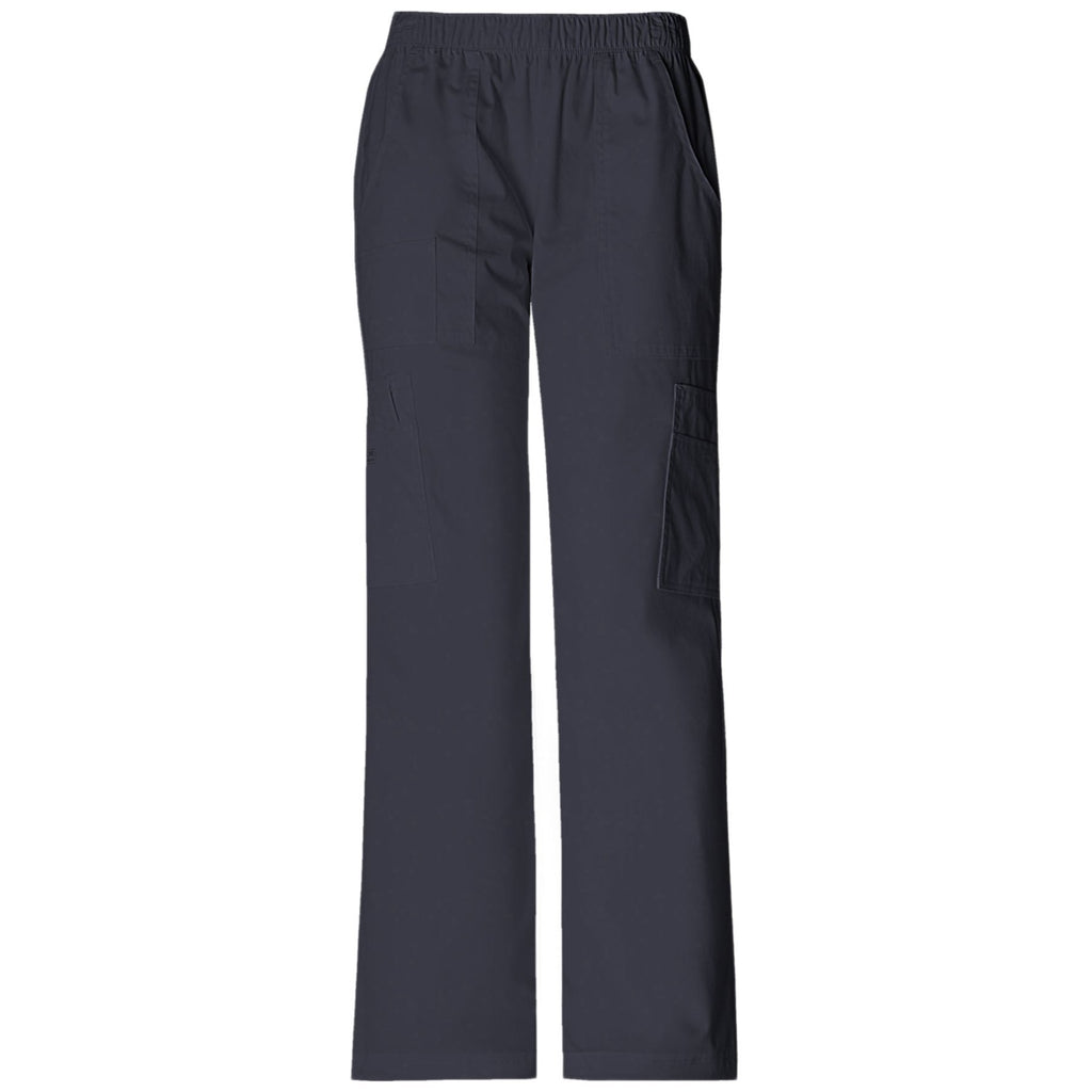 Cherokee Workwear Core Stretch 4005 Scrubs Pants Women's Mid Rise Pull-On Cargo Pewter