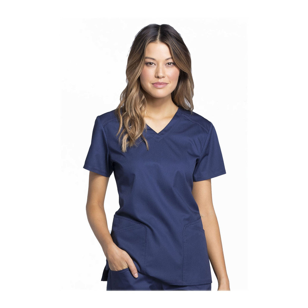 Cherokee Scrubs Top Luxe Sport V-Neck Top Navy