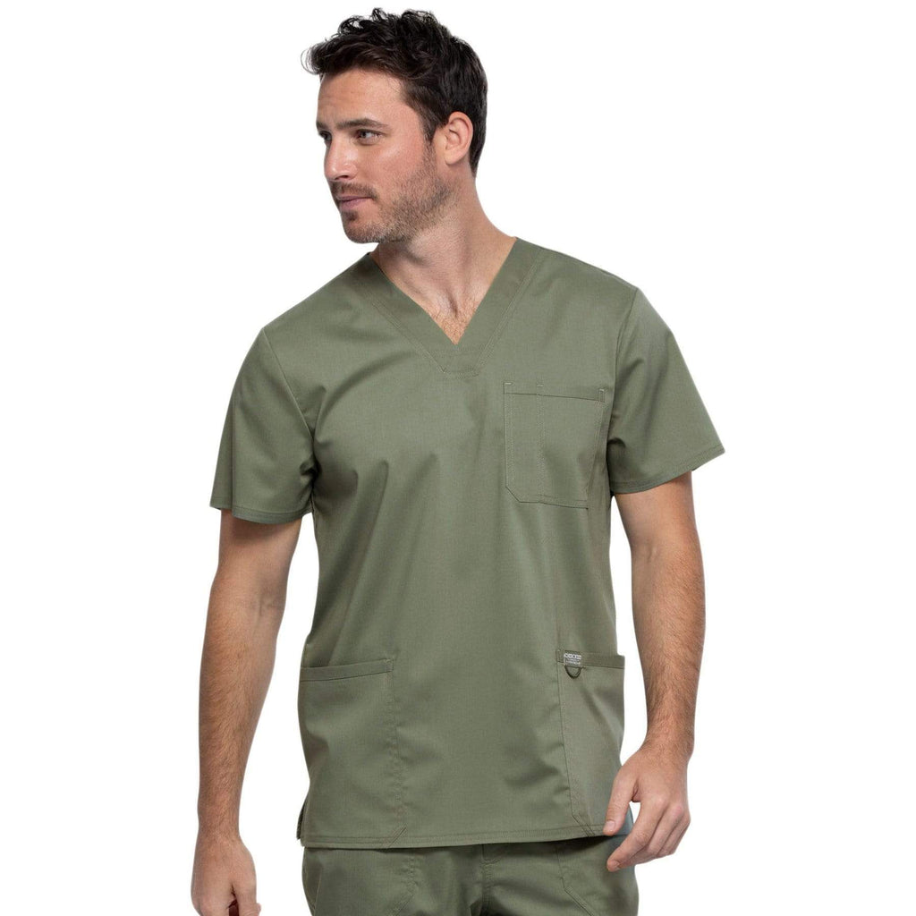 Cherokee Revolution WW670 Scrubs Top Men Olive