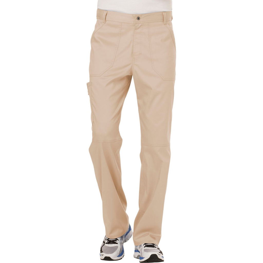 Cherokee Workwear Revolution WW140 Scrubs Pants Men's Fly Front Khaki