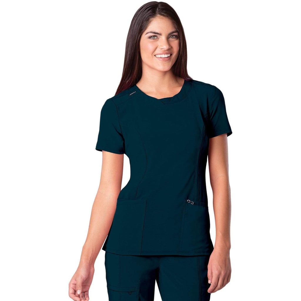 Cherokee Infinity 2624A Scrubs Top Women's Round Neck Caribbean Blue
