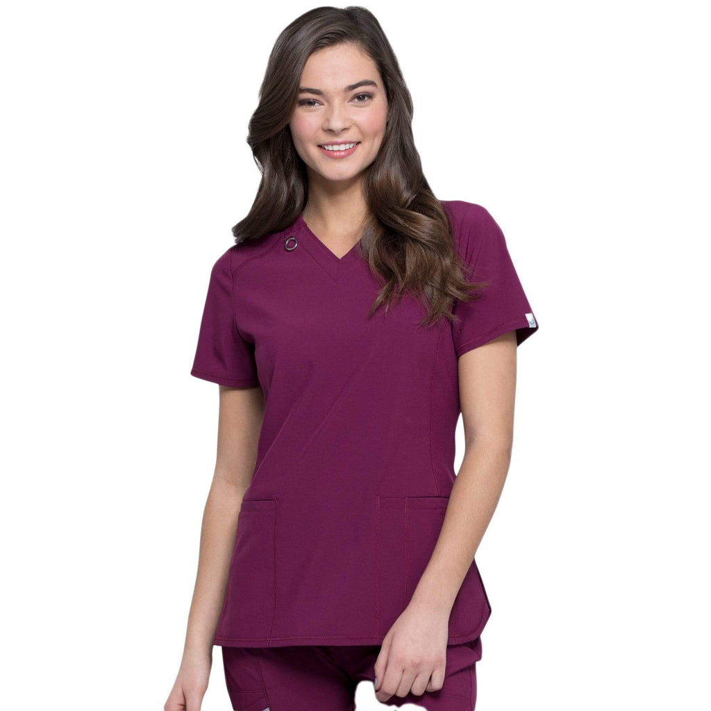 Cherokee Infinity CK865A Scrubs Top Women Wine