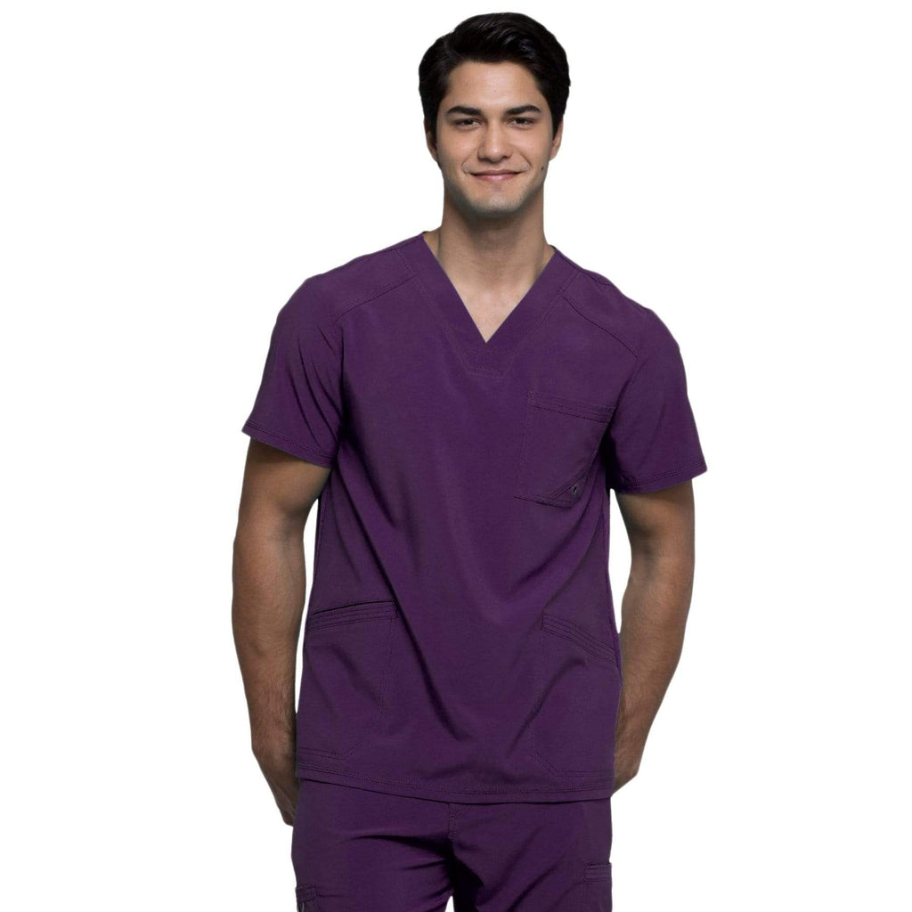 Cherokee Infinity CK900A Scrubs Top Men Eggplant