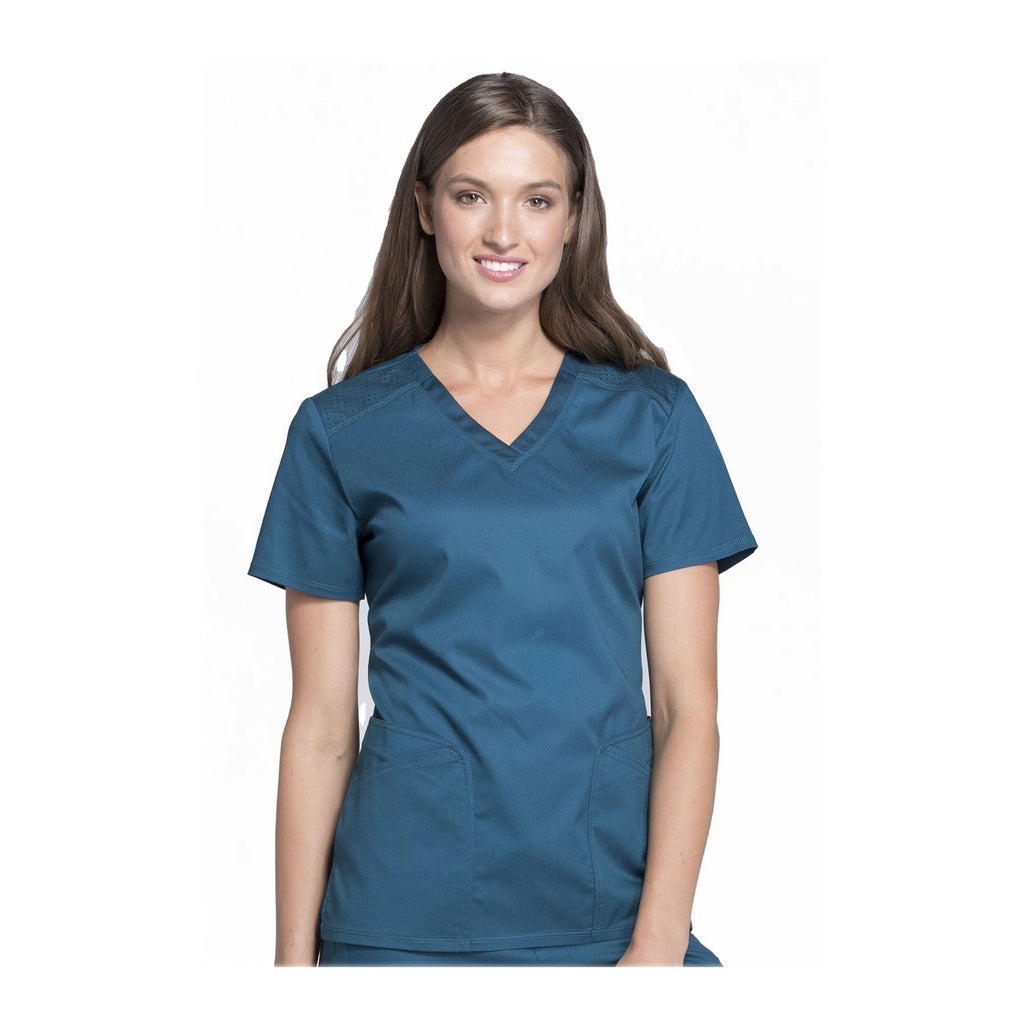Cherokee Scrubs Top Luxe Sport V-Neck Top Caribbean Blue