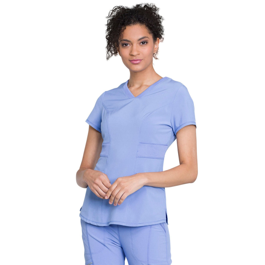 Cherokee Infinity CK623A Scrubs Top Women's V-Neck Ceil Blue