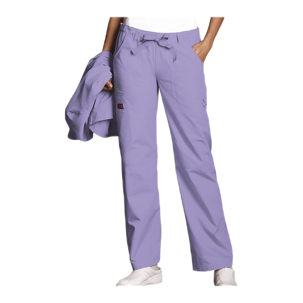 Cherokee Workwear Pant WW Low Rise Drawstring Cargo Pant Orchid