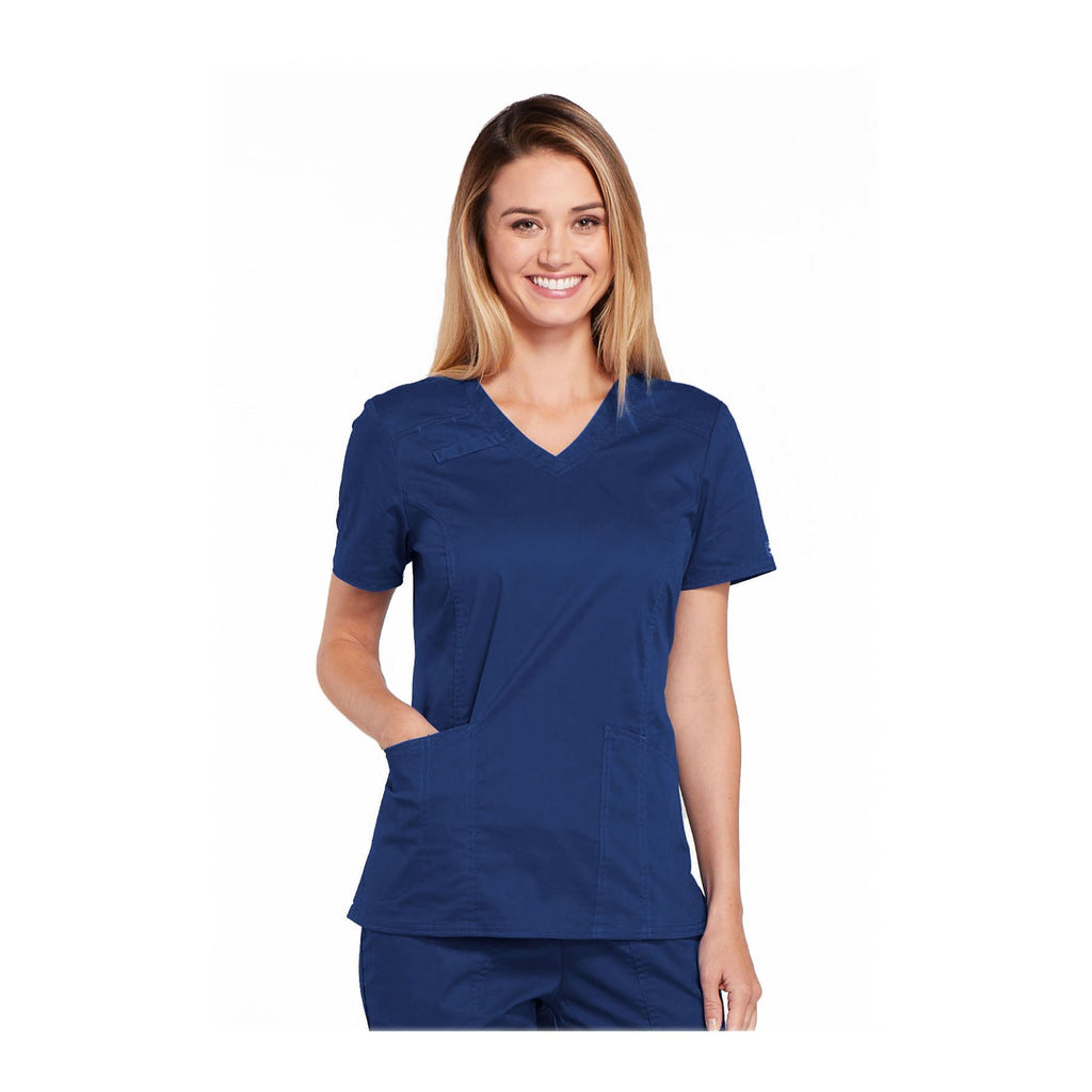 Cherokee Core Stretch 4710 Scrubs Top Women's V-Neck Navy